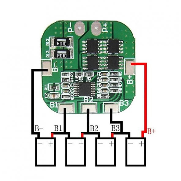 Li-ion 18650 16.8 V 4S 20 A Lityum Batarya BMS Koruma Kartı - Resim 3