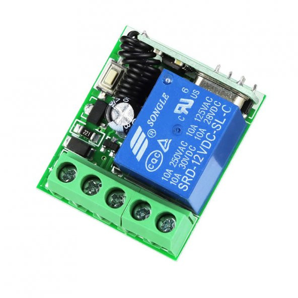 433Mhz RF 1 Kanal Röle Modül DC 12V Kablosuz Pompa Fan Lamba Perde - 1