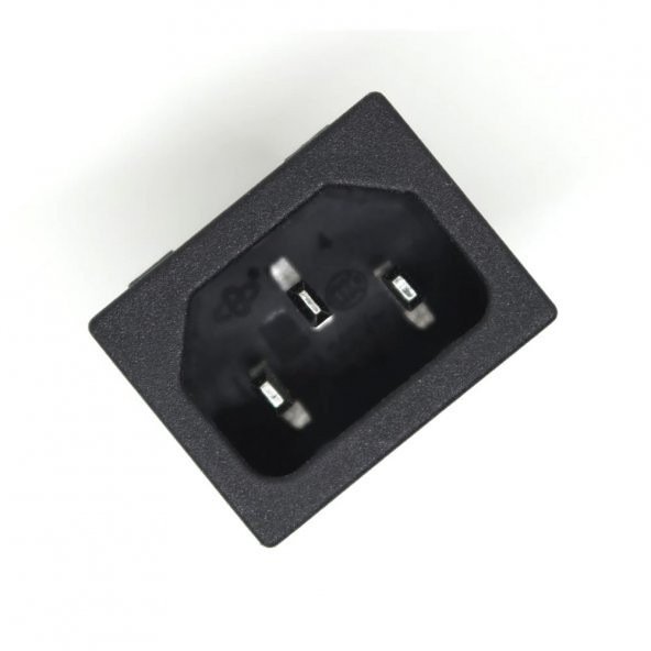 220V 15A AC Erkek Power Giriş Soketi C14 3 Pin Panel Montaj Tip - Resim 2