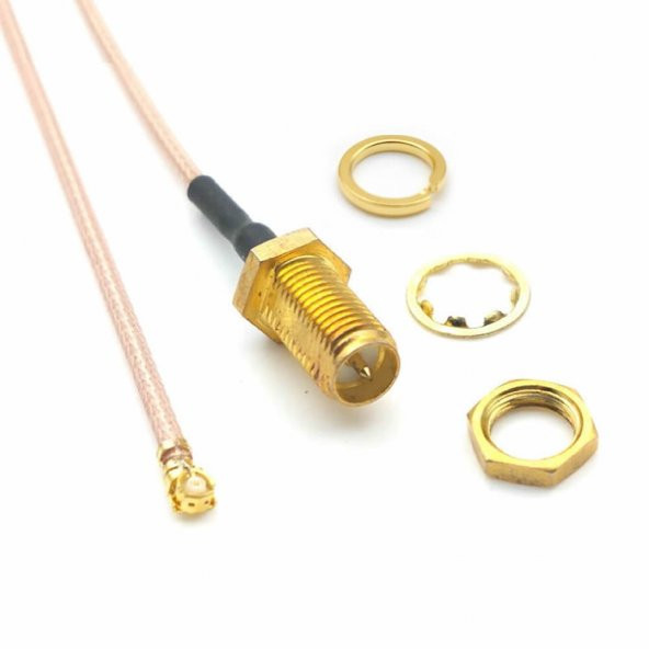 30Cm Rp Sma Dişi Ipex Mhf1 Rf Bağlantı Kablosu 0-6Ghz Altın Kaplama - 2