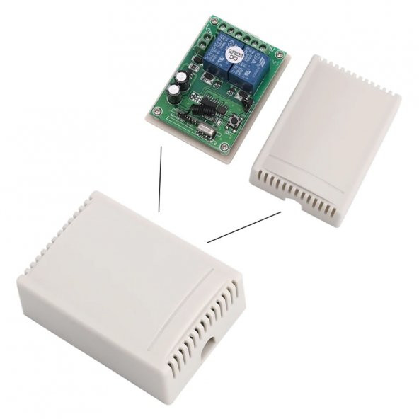 433Mhz RF 2 Kanal Röle Modül DC 12V Kablosuz Motor Pompa Fan Lamba Perde - 4