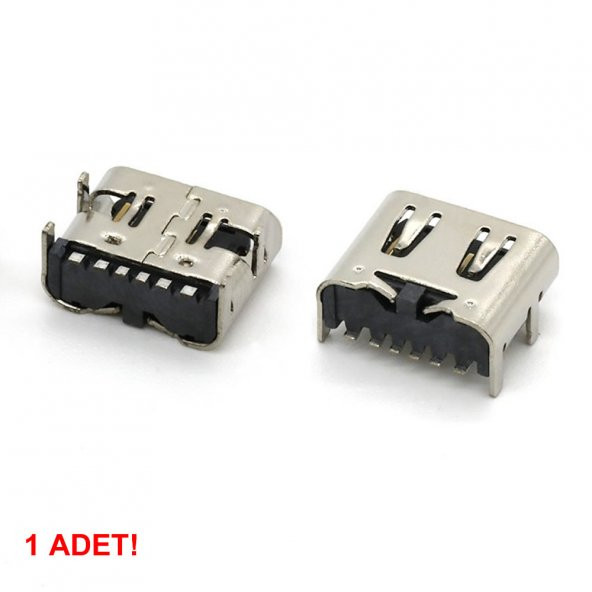 Type-C Usb Soket 6 Pin Smd USB 3.1 Cep Tel. Konnektör Şarj Dişi - 5
