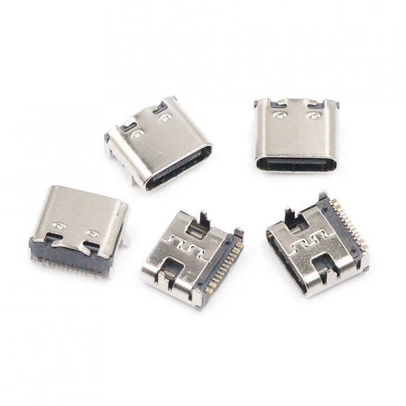 Type-C Usb Soket 16 Pin Smd USB 3.1 Cep Tel. Konnektör Şarj Dişi - 6