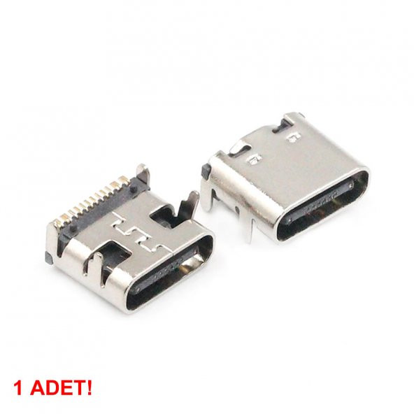 Type-C Usb Soket 16 Pin Smd USB 3.1 Cep Tel. Konnektör Şarj Dişi - 7