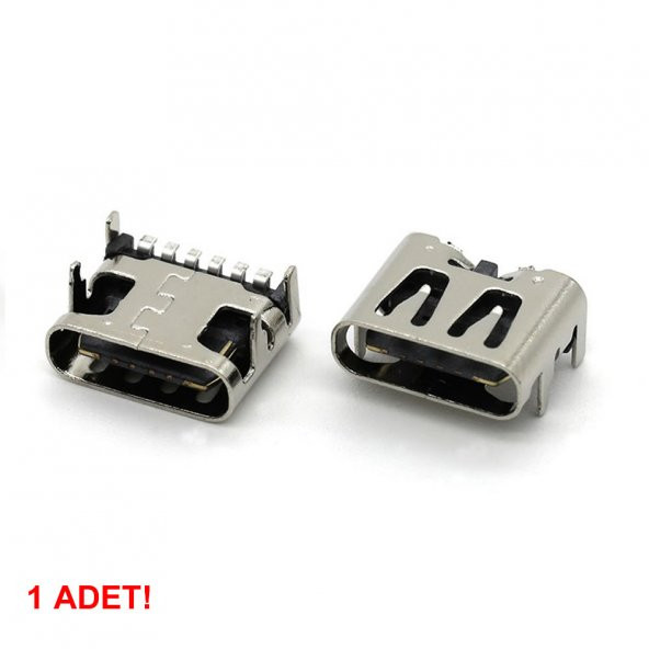 Type-C Usb Soket 6 Pin Smd USB 3.1 Cep Tel. Konnektör Şarj Dişi - 7