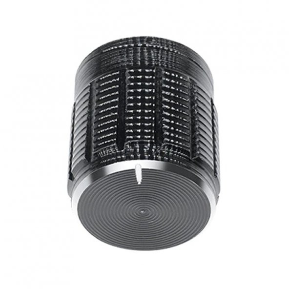 Alüminyum Pot Başlığı 6Mm Tırtıklı Mil 6Mm Siyah Metal Potansiyometre - 3