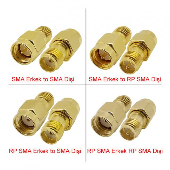 Sma Erkek To Rp Sma Dişi Adaptör Soket Altın Kaplama Soket 0-6Ghz - 6