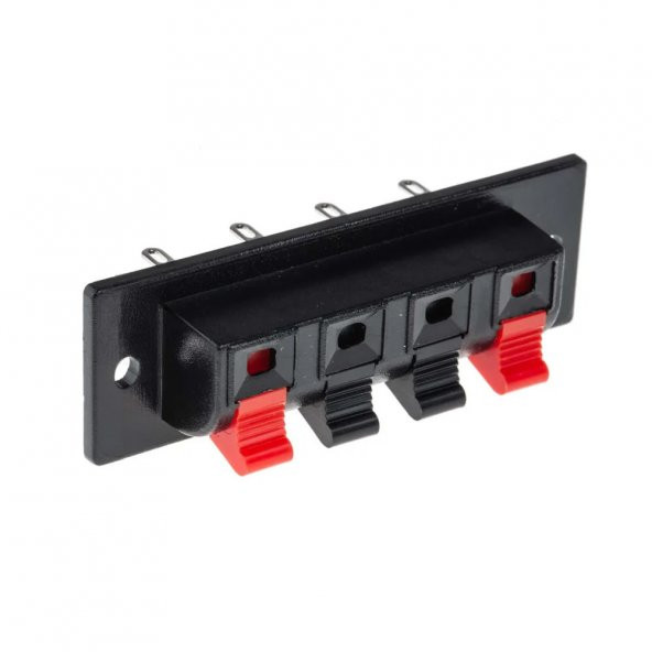 4Lü Hoparlör Terminal Soketi Panel Montaj Tip Yaylı Speaker Ses - 2