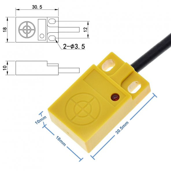 TL-W5MC1 Endüktif 5Mm Metal Algılayıcı Sensör Npn No Temassız - Resim 4