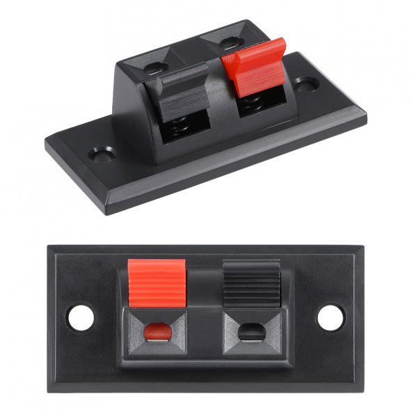 2 Li Hoparlör Terminal Soketi Panel Montaj Tip Yaylı Speaker Ses - Resim 3