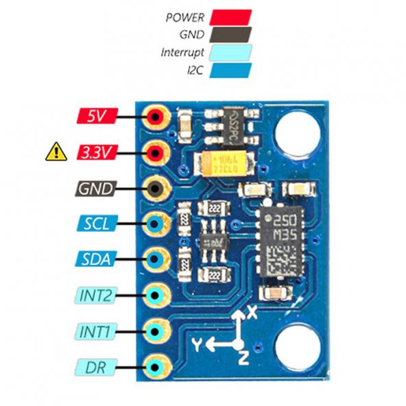 GY-511 Lsm303DLHC 3 Eksen İvme Ölçer 3 Eksen Manyetometre Sensör - Resim 5
