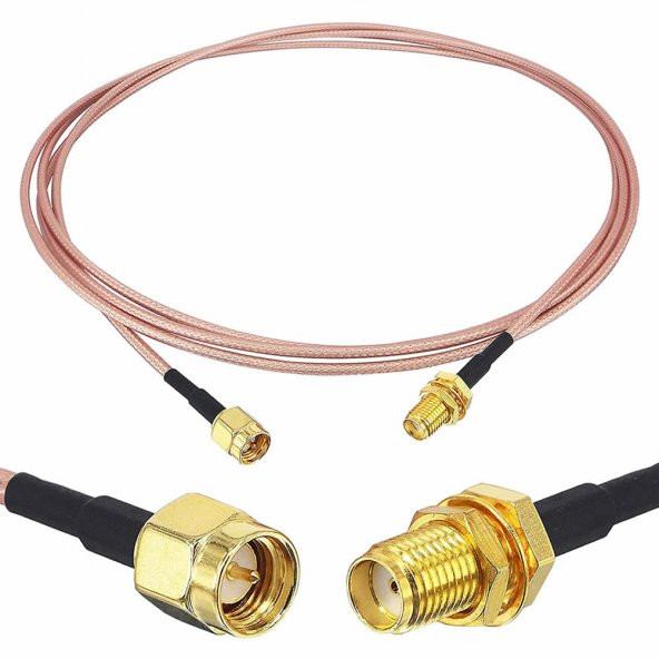 Rg316 100Cm Erkek Dişi Sma Kablo 1 Metre Rf Uzatma Kablosu 50 Ohm - 3