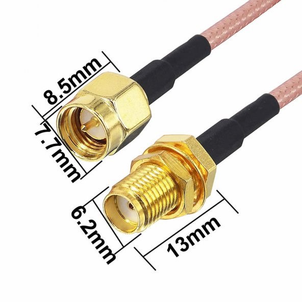 Rg316 100Cm Erkek Dişi Sma Kablo 1 Metre Rf Uzatma Kablosu 50 Ohm - 4