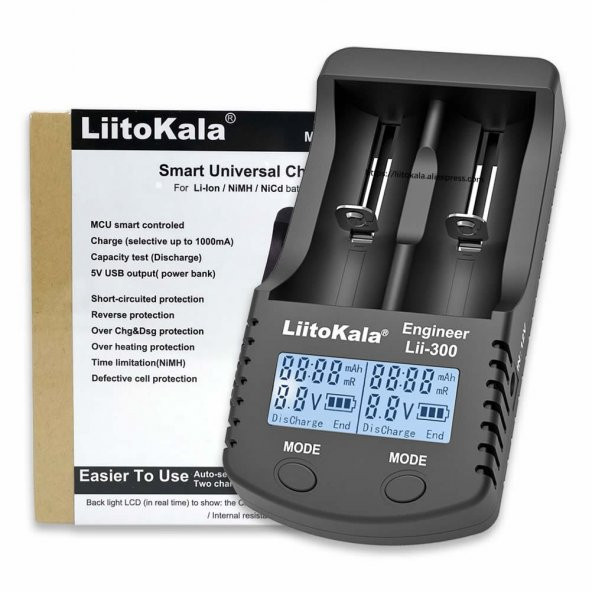 Liitokola Lii-300 Pil Şarj Deşarj Kapasite Test Cihazı Powerbank - 7