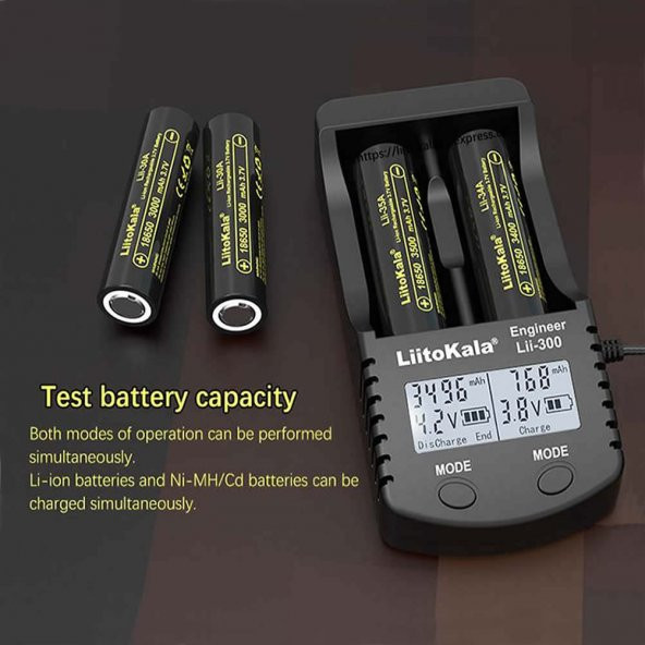 Liitokola Lii-300 Pil Şarj Deşarj Kapasite Test Cihazı Powerbank - 8