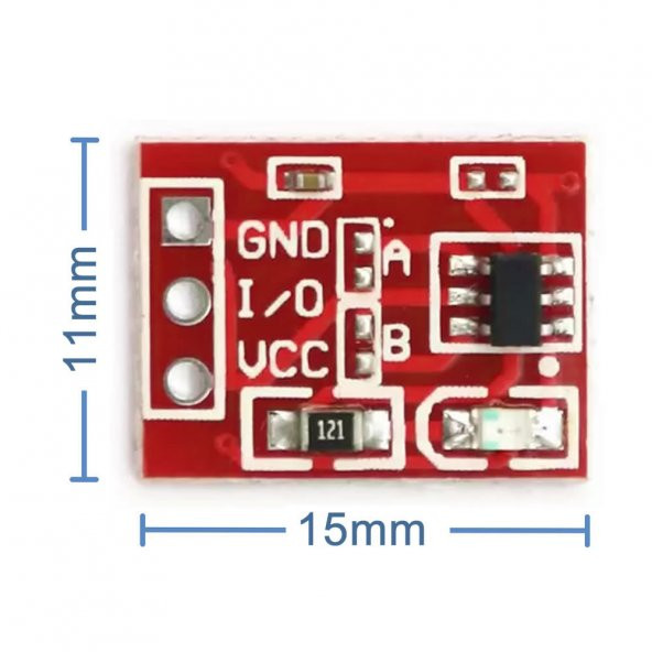 TTP223B Kırmızı Dokunmatik Sensör Modülü Touch Kapasitif 1 Kanal