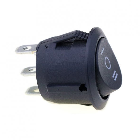 Yuvarlak 3 Pin Anahtar Rocker Switch Mini Buton Siyah 3 Durumlu - 2