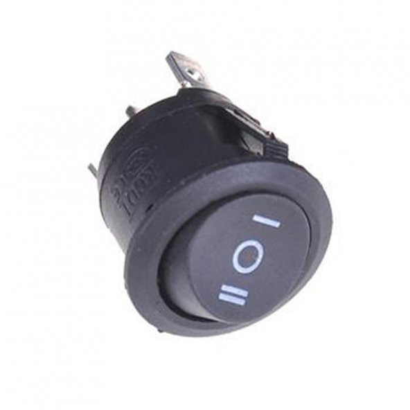 Yuvarlak 3 Pin Anahtar Rocker Switch Mini Buton Siyah 3 Durumlu - 4