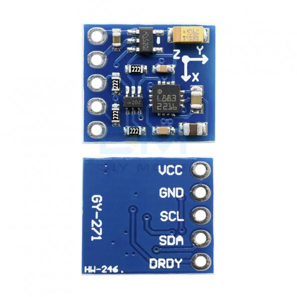 Hmc5883 Gy-271 Üç Eksenli Gyro Sensör Modülü 3V-5V Manyetometre - 3