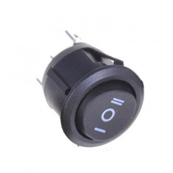 Yuvarlak 3 Pin Anahtar Rocker Switch Mini Buton Siyah 3 Durumlu - 5