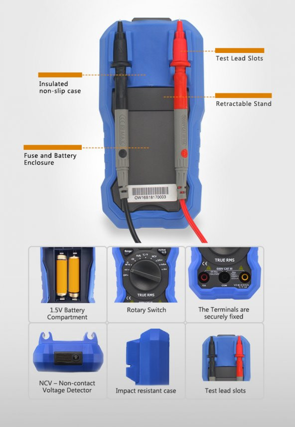 OWON OW16B Bluetooth True RMS Dijital Multimetre - Resim 7