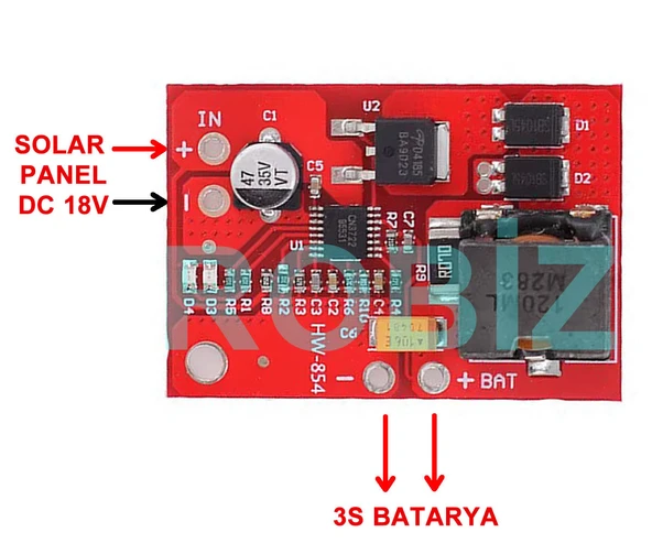 MPPT Solar Panel 12V Akü Şarj Kartı 13,5V 3A 3S Lipo Lion Pil CN3722 - Resim 2
