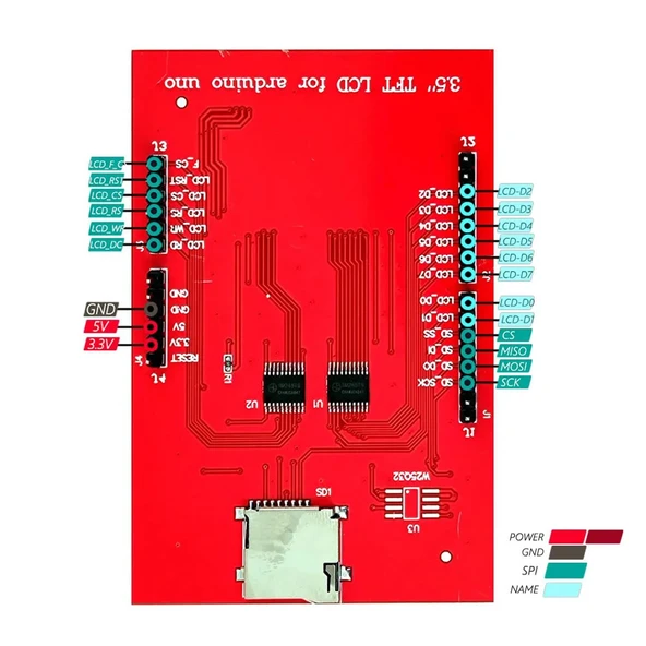 Arduino UNO R3 3.5" TFT LCD Ekran Modül Resiztif Dokunmatik - Resim 5