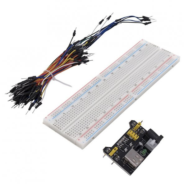 MB-102 Breadboard + 65 Parça Kablo Seti + Breadboard Güç Kaynağı