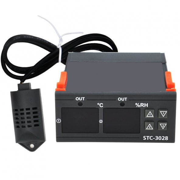 STC-3028 Isı Ve Nem Termostatı Çift Ekran 220V Isıtıcı Soğutucu