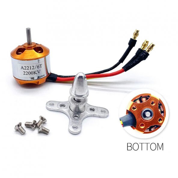 A2212 2200KV Fırçasız Motor Multicopter RC Drone 2S-3S Lipo - Resim 3