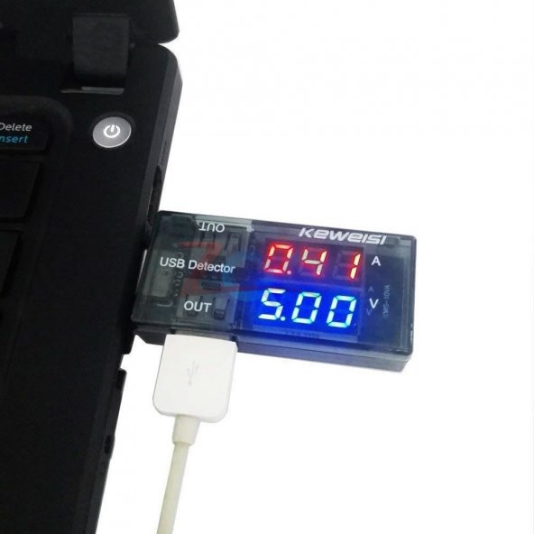 Çift Usb Çıkışlı Voltmetre Ampermetre Akım Voltaj İzleyici Şarj KWS-10VA - 4