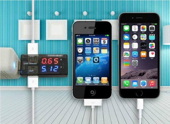 Çift Usb Çıkışlı Voltmetre Ampermetre Akım Voltaj İzleyici Şarj KWS-10VA - 5