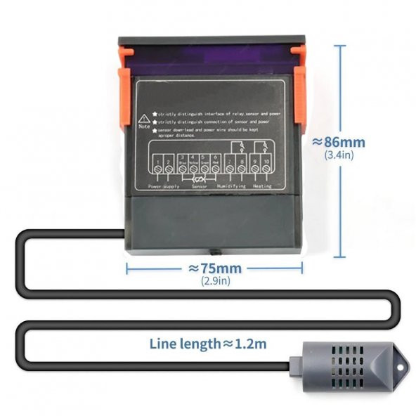STC-3028 Isı Ve Nem Termostatı Çift Ekran 220V Isıtıcı Soğutucu - 7