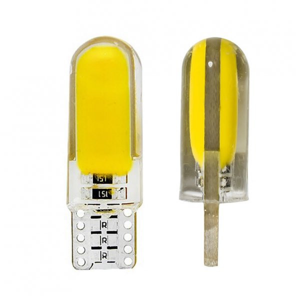 T10 Silikon Sarı Led DC 12V Araba Aydınlatma Ampul Yan Park Lamba - 6