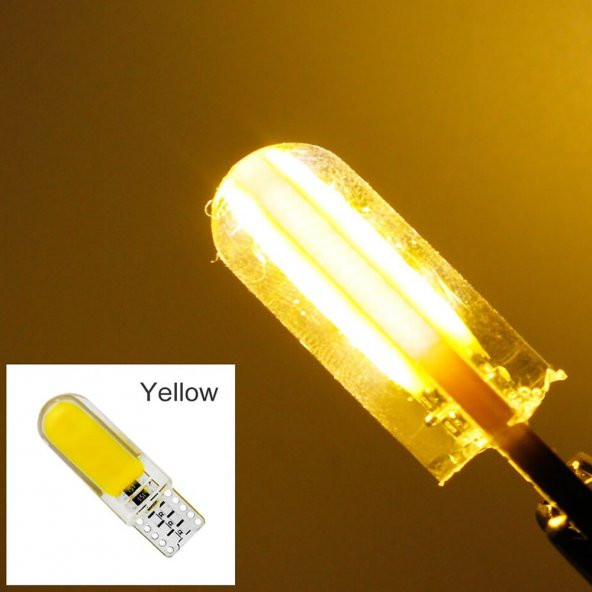 T10 Silikon Sarı Led DC 12V Araba Aydınlatma Ampul Yan Park Lamba - 8