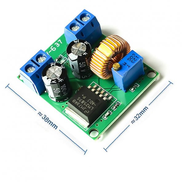 LM2587 Ayarlı Voltaj Yükseltici Modül 40V 5A Step Up Boost Modül - Resim 6