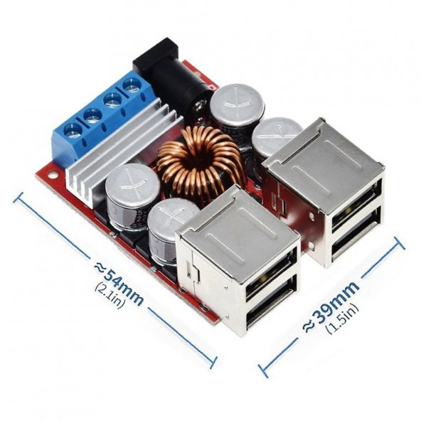 35V to 5V 10A Voltaj Düşürücü 4 Port Usb Çıkış Soketi Android Ap - Resim 6