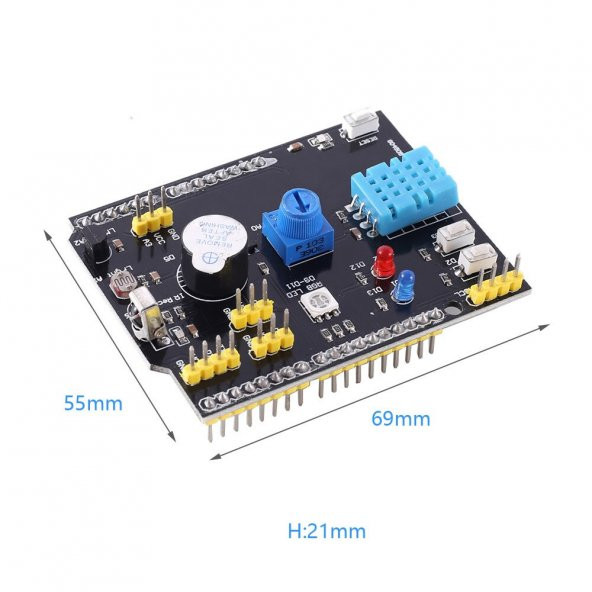 Arduino Sensor Shield Çok Fonksiyonlu Sensör Kartı DHT11 LM35 LDR - Resim 8