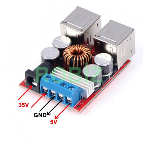 35V to 5V 10A Voltaj Düşürücü 4 Port Usb Çıkış Soketi Android Ap - Resim 7