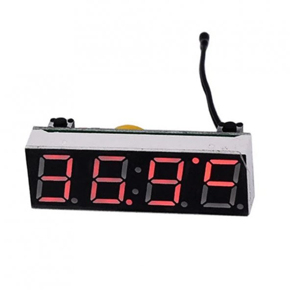 3 Fonksiyonlu Termometre Saat Voltmetre Gösterge Modül Dijital Ekran Display Kırmızı 4 Hane 7 Segmet - Resim 3