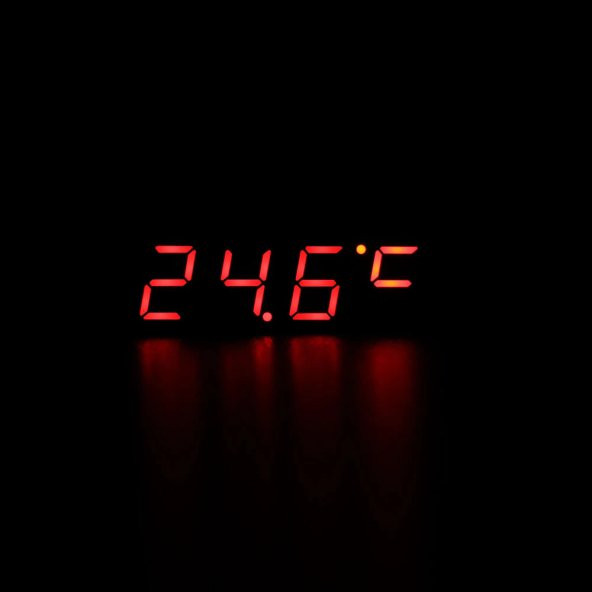 3 Fonksiyonlu Termometre Saat Voltmetre Gösterge Modül Dijital Ekran Display Kırmızı 4 Hane 7 Segmet - Resim 6