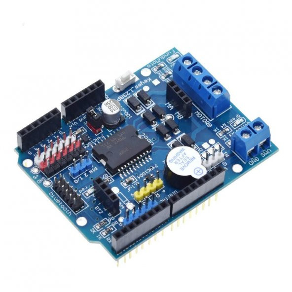 L298 Motor Sürücü Shield 12V 2x Dc Motor 1x Step Motor Buzzer