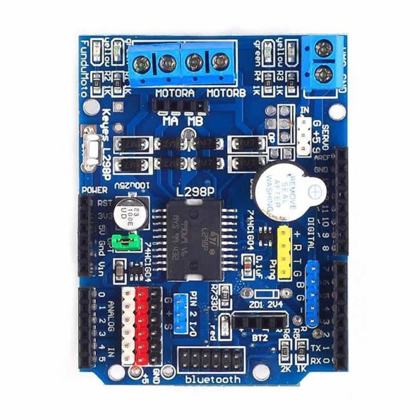 L298 Motor Sürücü Shield 12V 2x Dc Motor 1x Step Motor Buzzer - 7