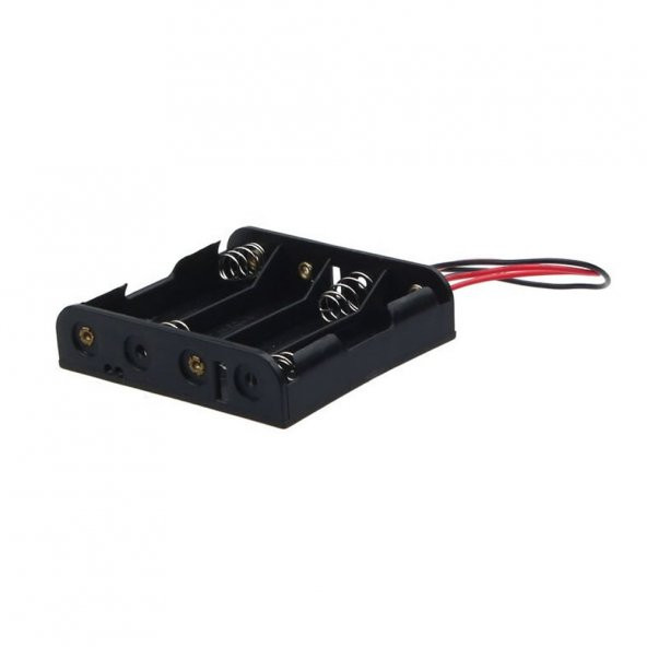4lü 1,5V AA Kalem Pil Kutusu Yuvası 4x1,5V Kablolu Batarya Pil Tutucu - Resim 2
