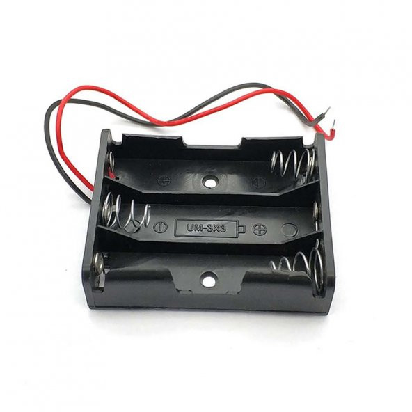 3lü 1,5V AA Kalem Pil Kutusu Yuvası 3x1,5V Kablolu Batarya Pil Tutucu - 3