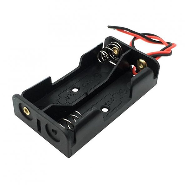 2li 1,5V AA Kalem Pil Kutusu Yuvası 2x1,5V Kablolu Batarya Pil Tutucu - 2