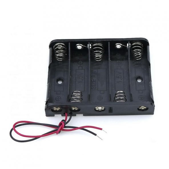 5li 1,5V AA Kalem Pil Kutusu Yuvası 5x1,5V Kablolu Batarya Pil Tutucu - 7