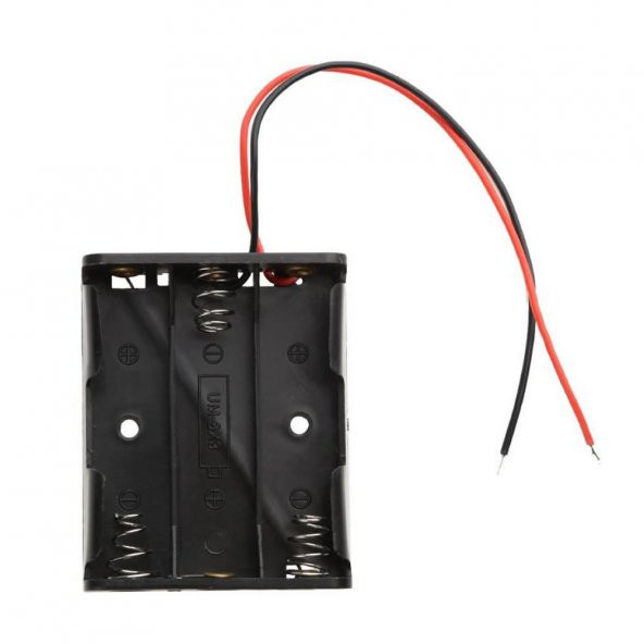 3lü 1,5V AA Kalem Pil Kutusu Yuvası 3x1,5V Kablolu Batarya Pil Tutucu - 4