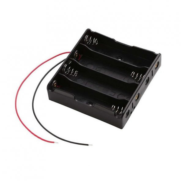 4lü 1,5V AA Kalem Pil Kutusu Yuvası 4x1,5V Kablolu Batarya Pil Tutucu - Resim 5