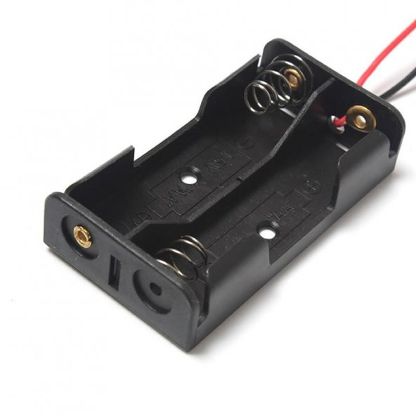 2li 1,5V AA Kalem Pil Kutusu Yuvası 2x1,5V Kablolu Batarya Pil Tutucu - 4